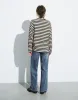 Striped Crew Neck Loose T-Shirt sold by Urban Revivo