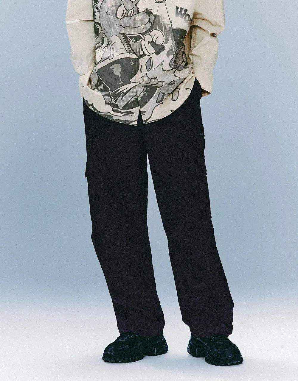 Drawstring Waist Wide-Leg Loose Pants sold by Urban Revivo product image thumbnail 2