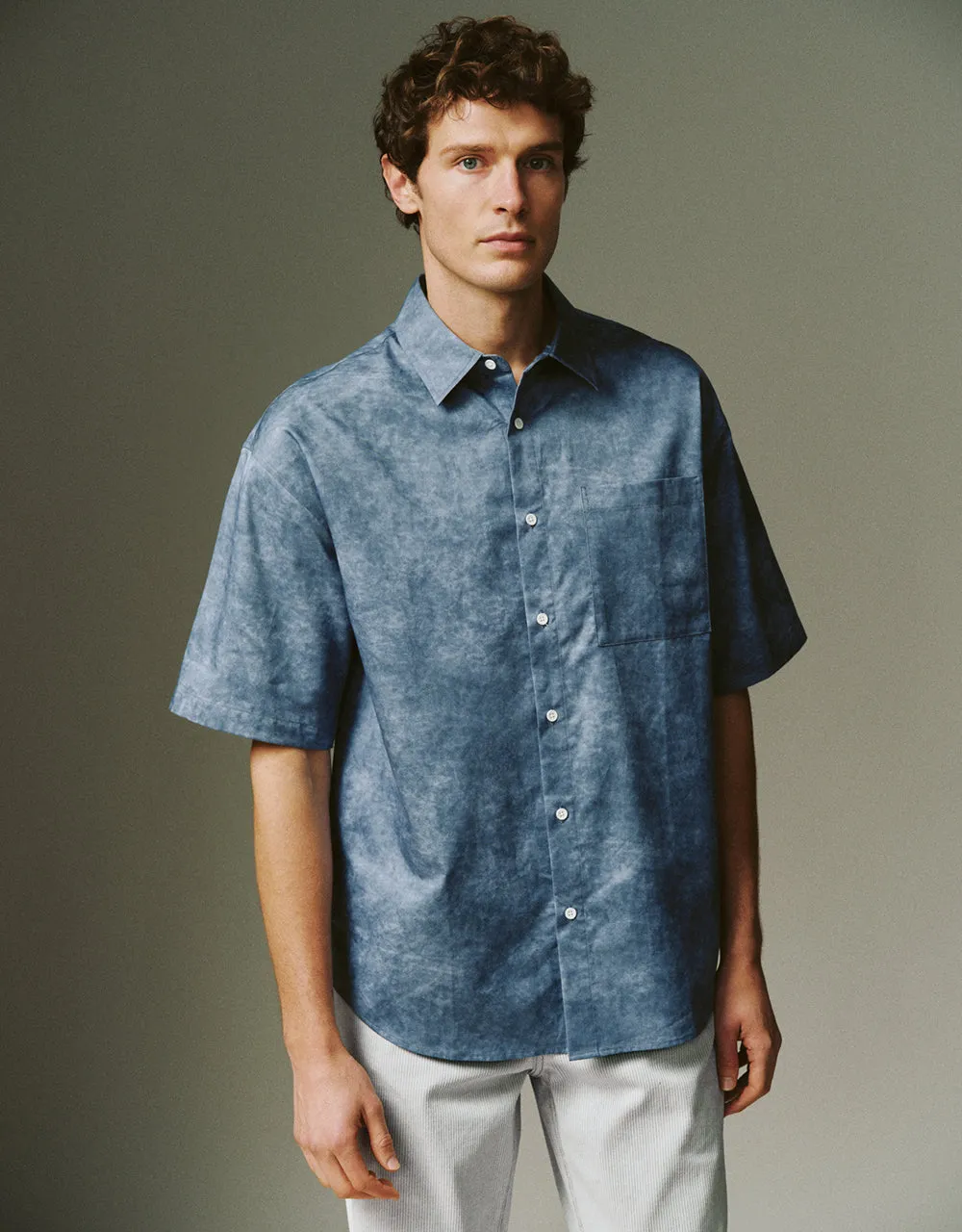 Drop Shoulder Sleeve Oversized Shirt sold by Urban Revivo