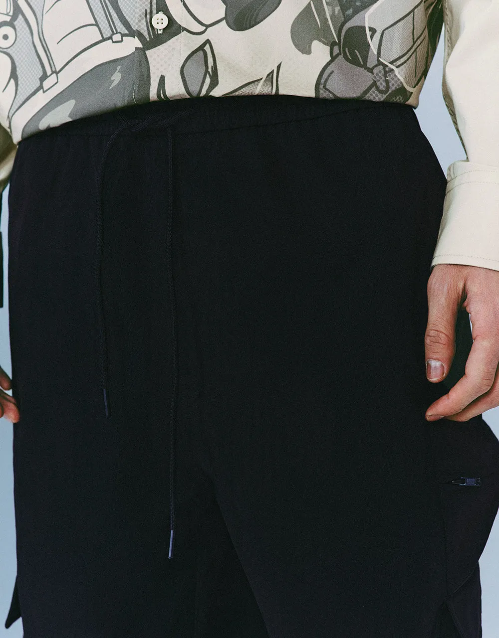 Drawstring Waist Wide-Leg Loose Pants sold by Urban Revivo product image thumbnail 5