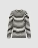 Striped Crew Neck Loose T-Shirt sold by Urban Revivo