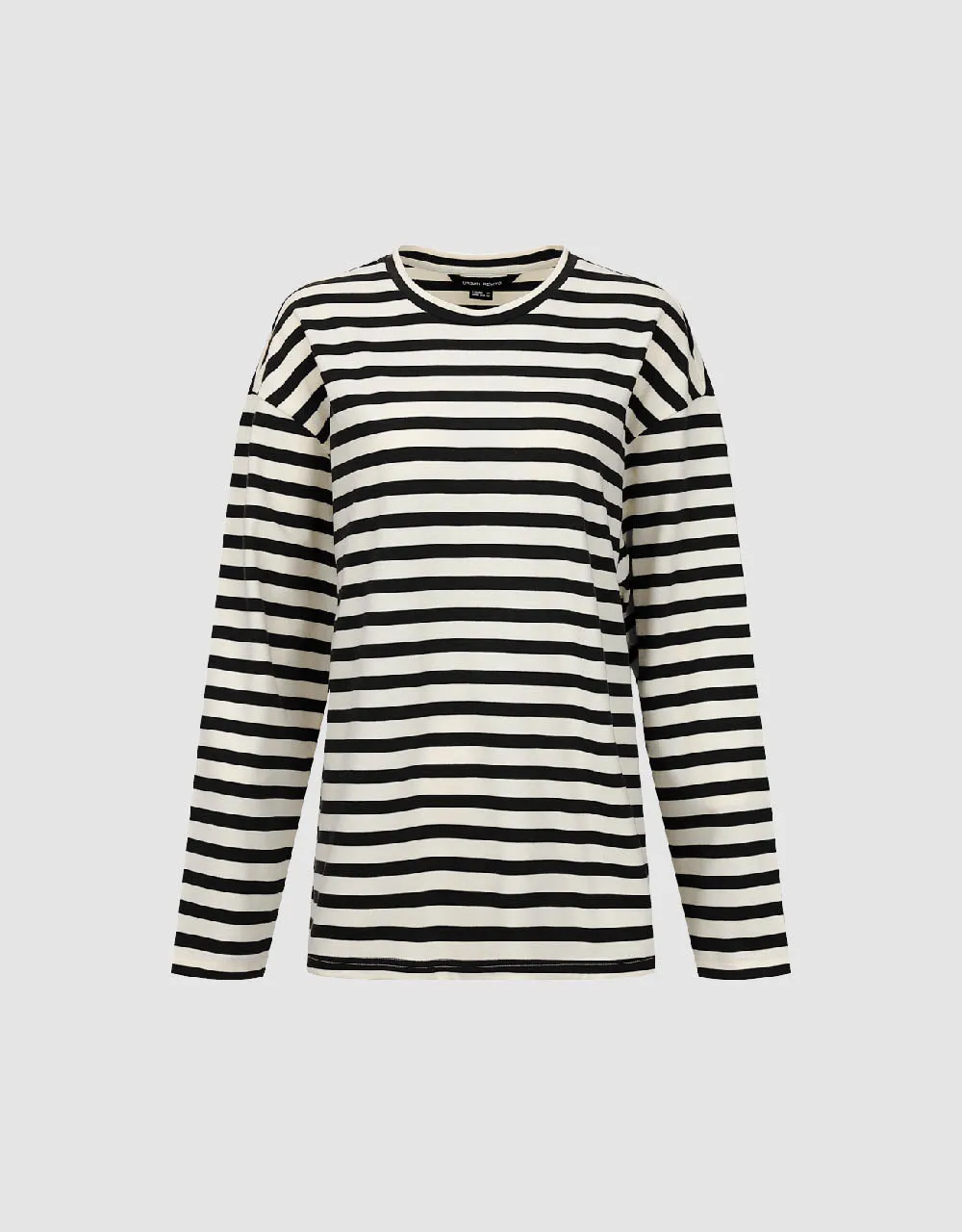 Striped Crew Neck Loose T-Shirt sold by Urban Revivo product image thumbnail 5