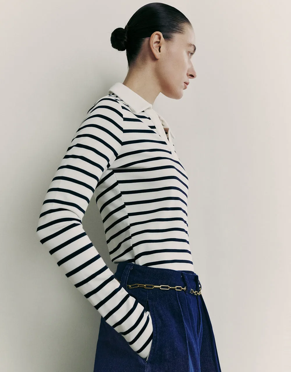 Lapel Skinny Knitted T-Shirt sold by Urban Revivo product image thumbnail 3