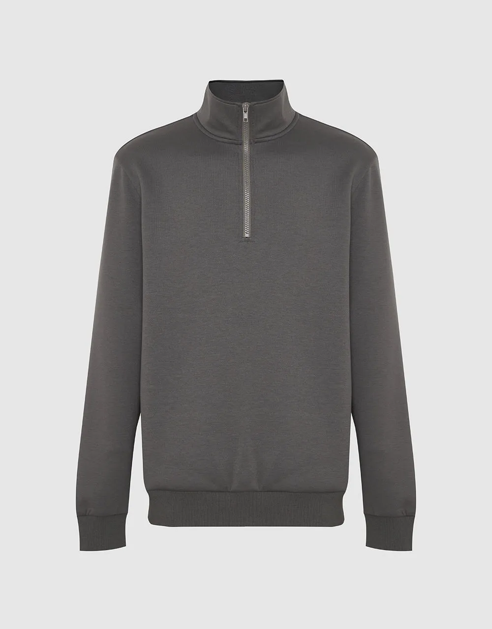 Zip Half Placket Stand Collar Sweatshirt sold by Urban Revivo product image thumbnail 2