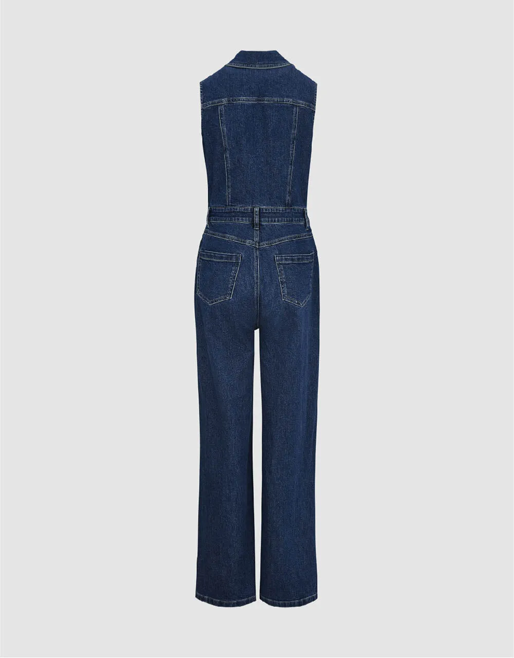 V-Neck Denim Jumpsuit With Belt sold by Urban Revivo product image thumbnail 5