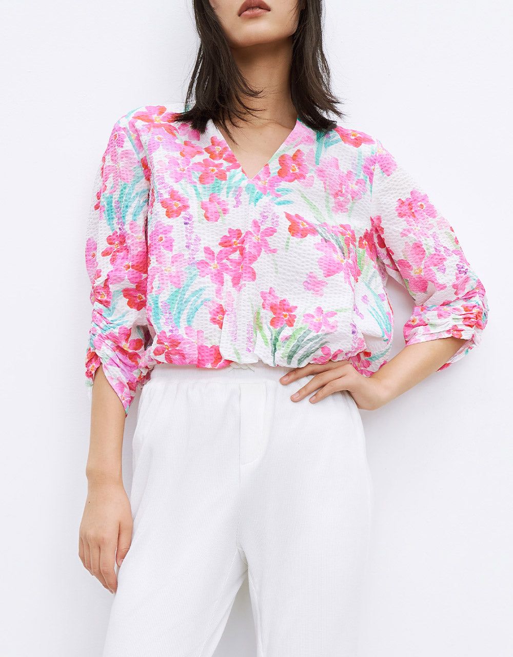 Floral Print Ruched Blouse sold by Urban Revivo product image thumbnail 2