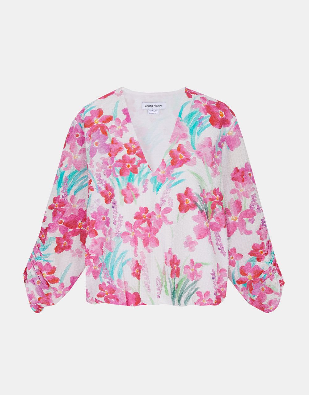 Floral Print Ruched Blouse sold by Urban Revivo