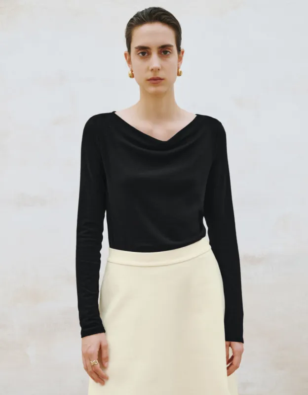 Two Toned Crew Neck Skinny Knitted T-Shirt sold by Urban Revivo