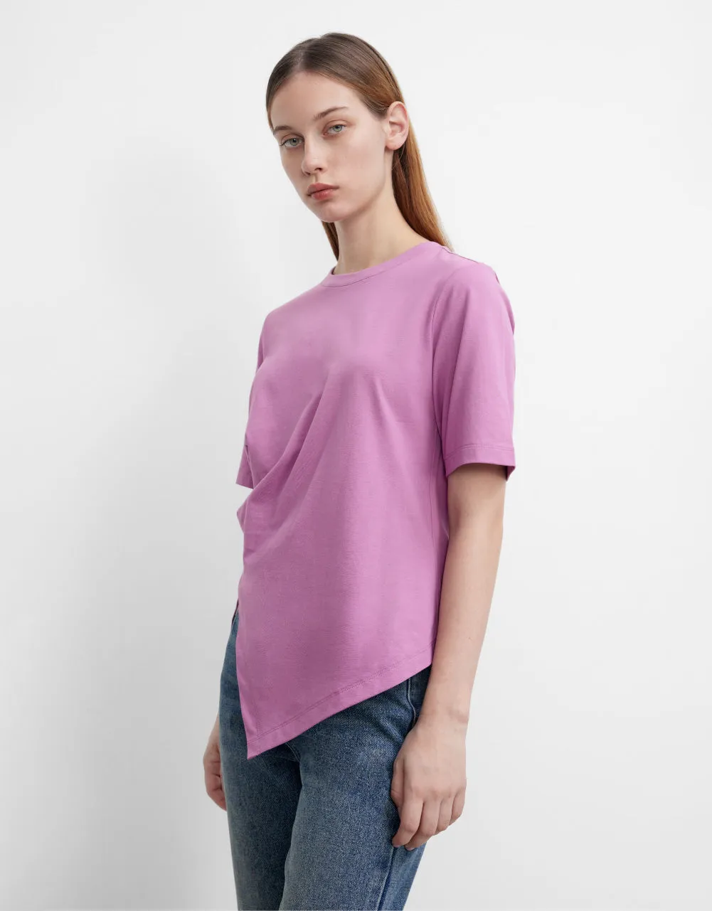 Asymmetric Crew Neck Regular T-Shirt sold by Urban Revivo product image thumbnail 2