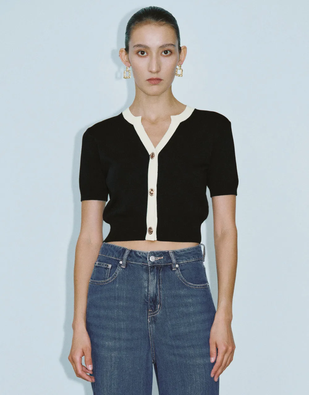 Notch Neck Knitted Cardigan sold by Urban Revivo