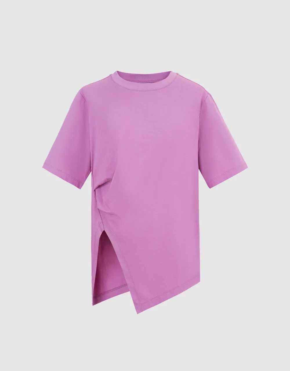 Asymmetric Crew Neck Regular T-Shirt sold by Urban Revivo product image thumbnail 5