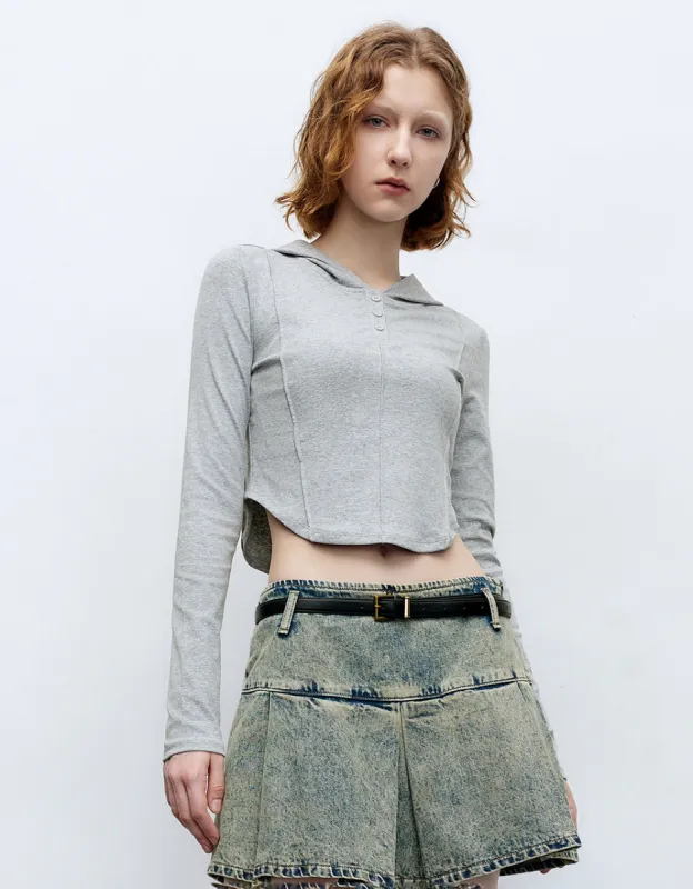 Hooded Skinny Knitted T-Shirt sold by Urban Revivo