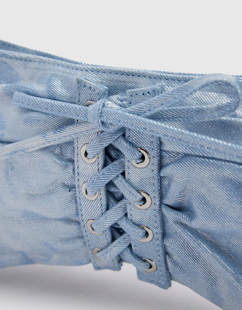 Lace Up Printed Denim Shoulder Bag sold by Urban Revivo product image thumbnail 5