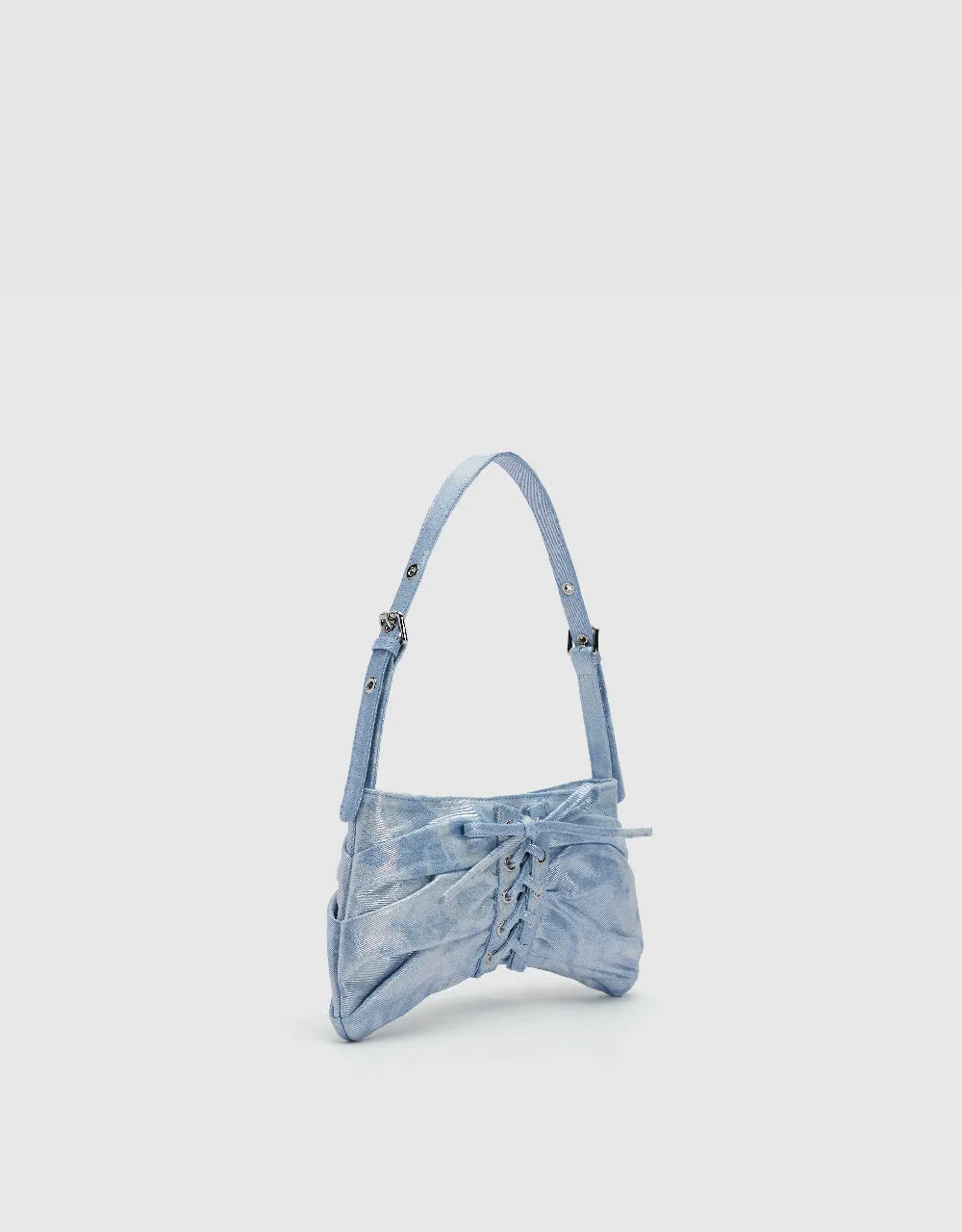 Lace Up Printed Denim Shoulder Bag sold by Urban Revivo product image thumbnail 3