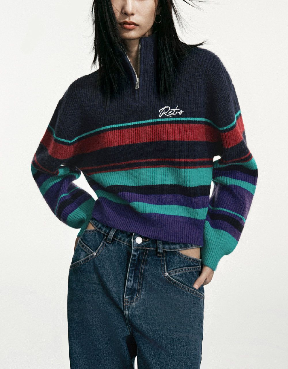 Zip Half Placket Sweater sold by Urban Revivo product image thumbnail 2