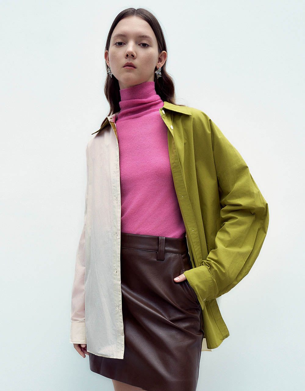 Button Up Two-Toned Shirt sold by Urban Revivo