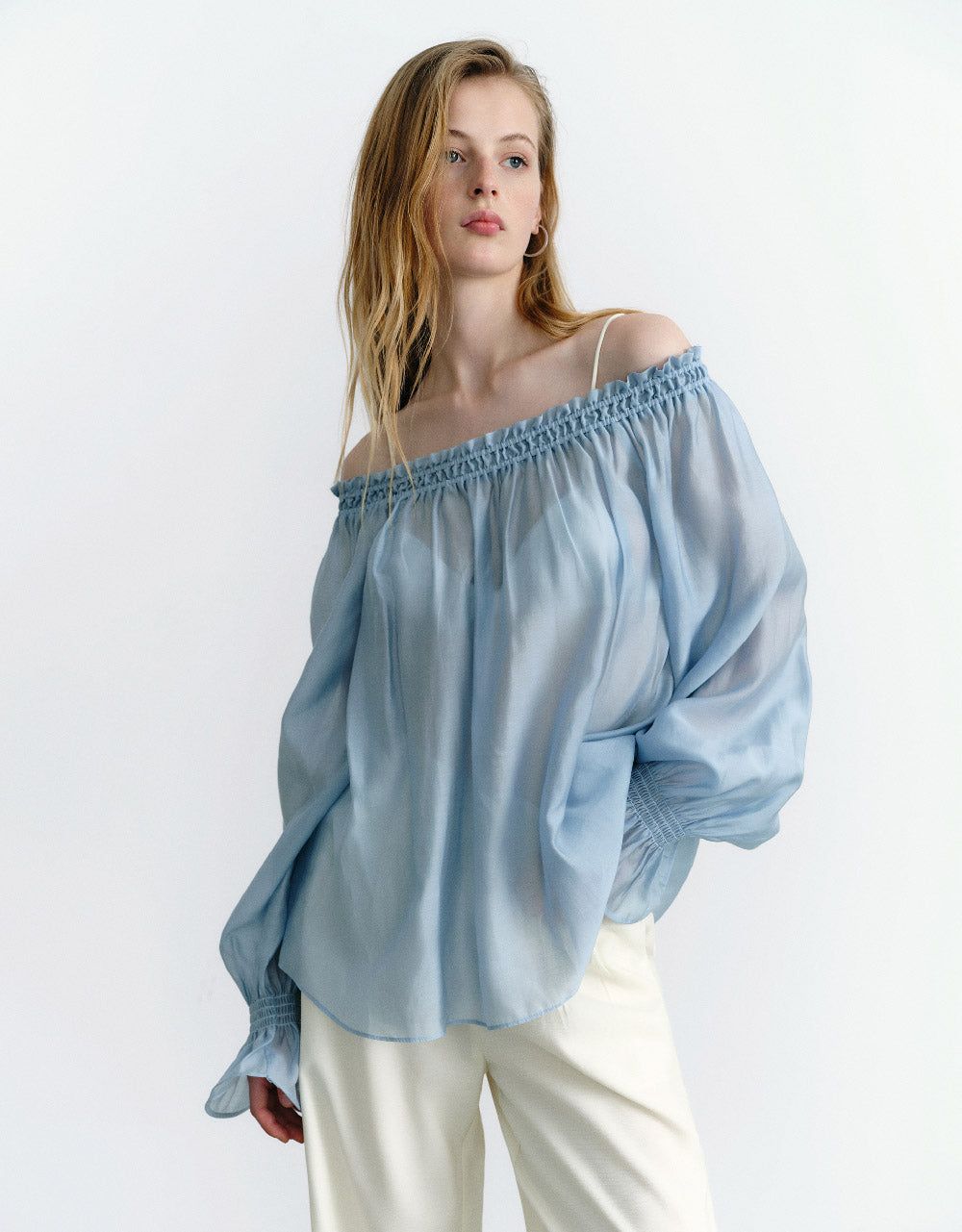 Raglan Sleeve Off-Shoulder Shirt sold by Urban Revivo