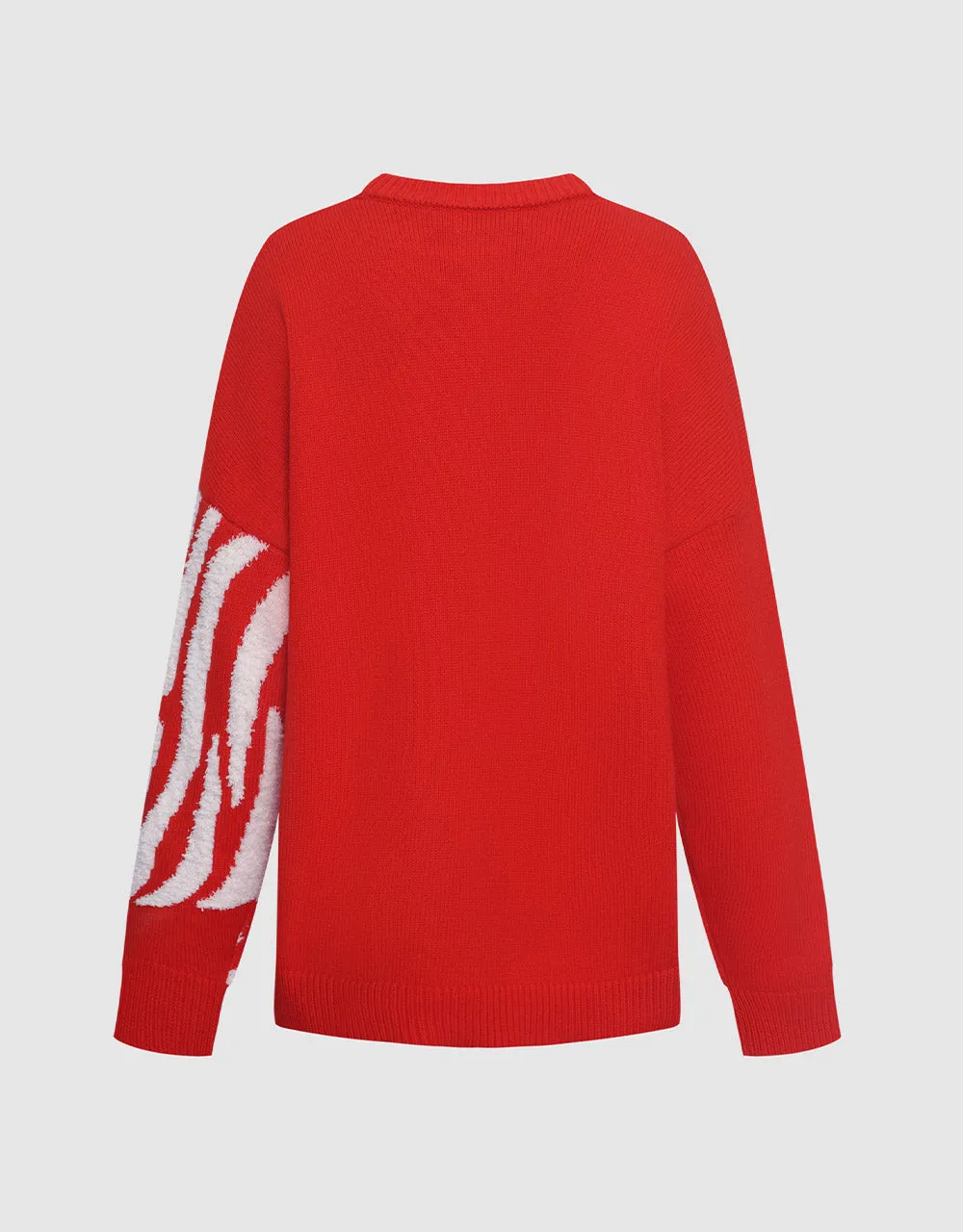 Zebra Striped Crew Neck Sweater sold by Urban Revivo product image thumbnail 4