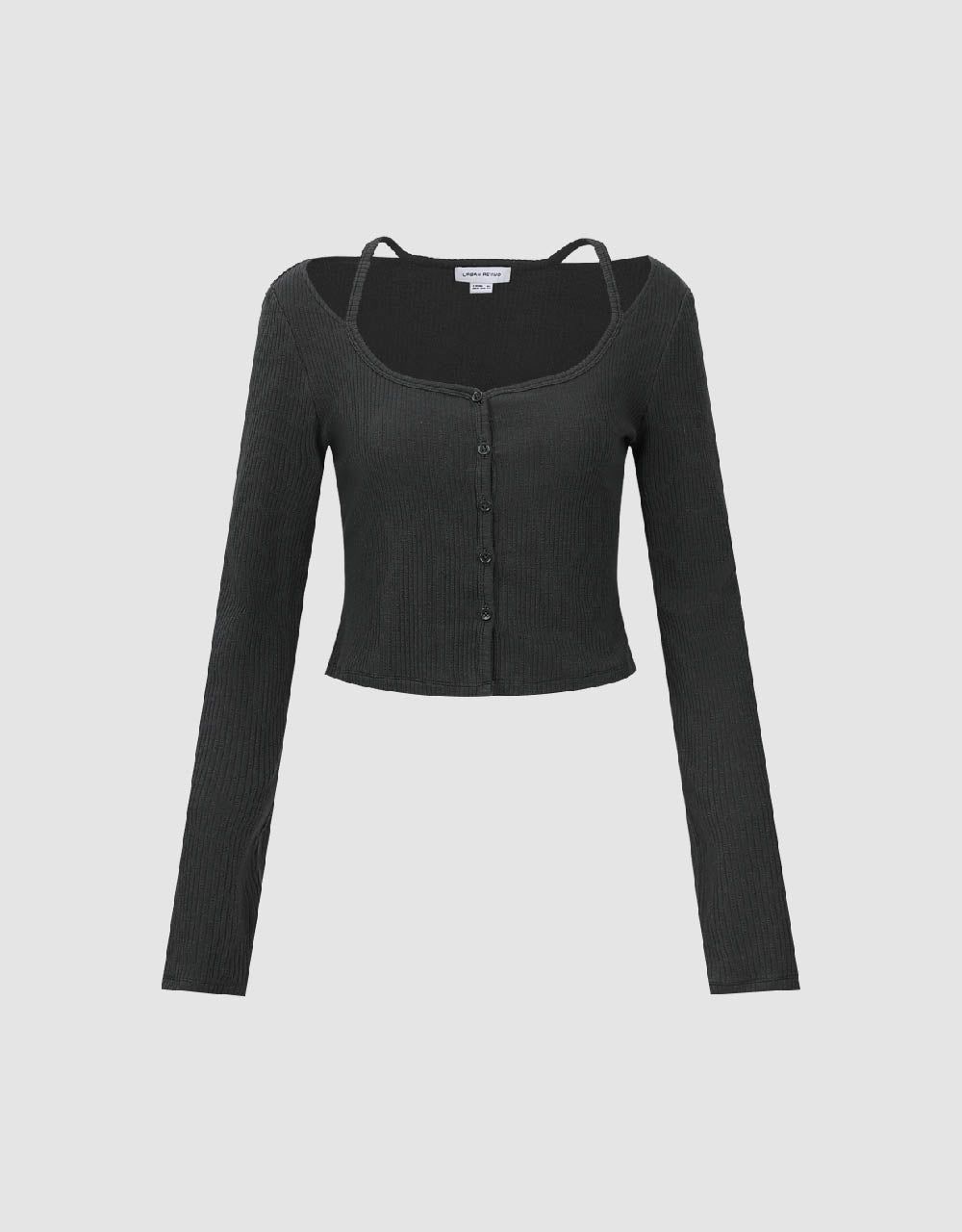 U Neck Knitted Skinny T-Shirt sold by Urban Revivo product image thumbnail 2