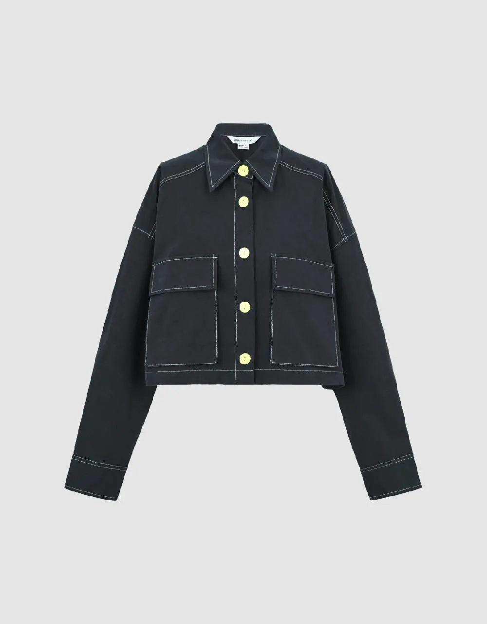 Drop Shoulder Sleeve Button Up A-Line Jacket sold by Urban Revivo product image thumbnail 2