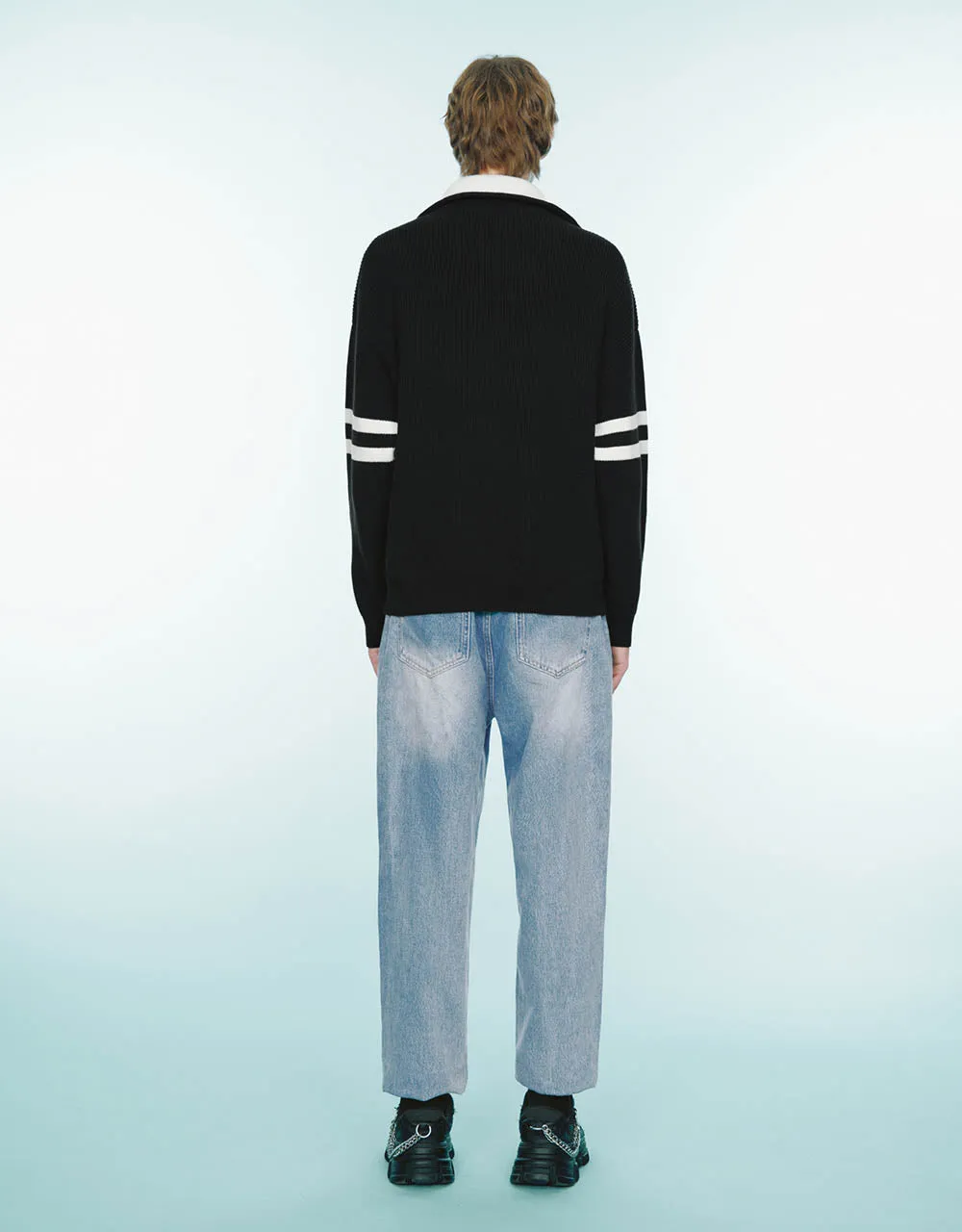 Zip Half Placked Knitted T-Shirt sold by Urban Revivo product image thumbnail 3