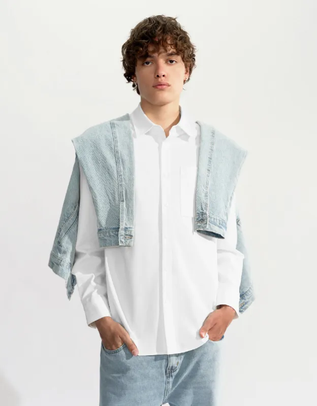 Button Up Straight Shirt sold by Urban Revivo