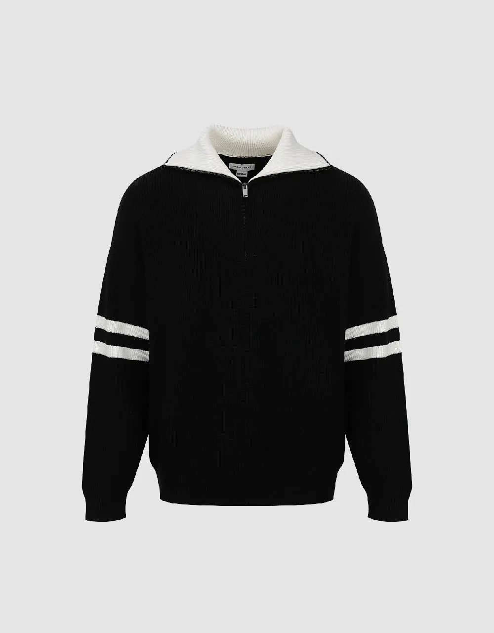 Zip Half Placked Knitted T-Shirt sold by Urban Revivo product image thumbnail 5