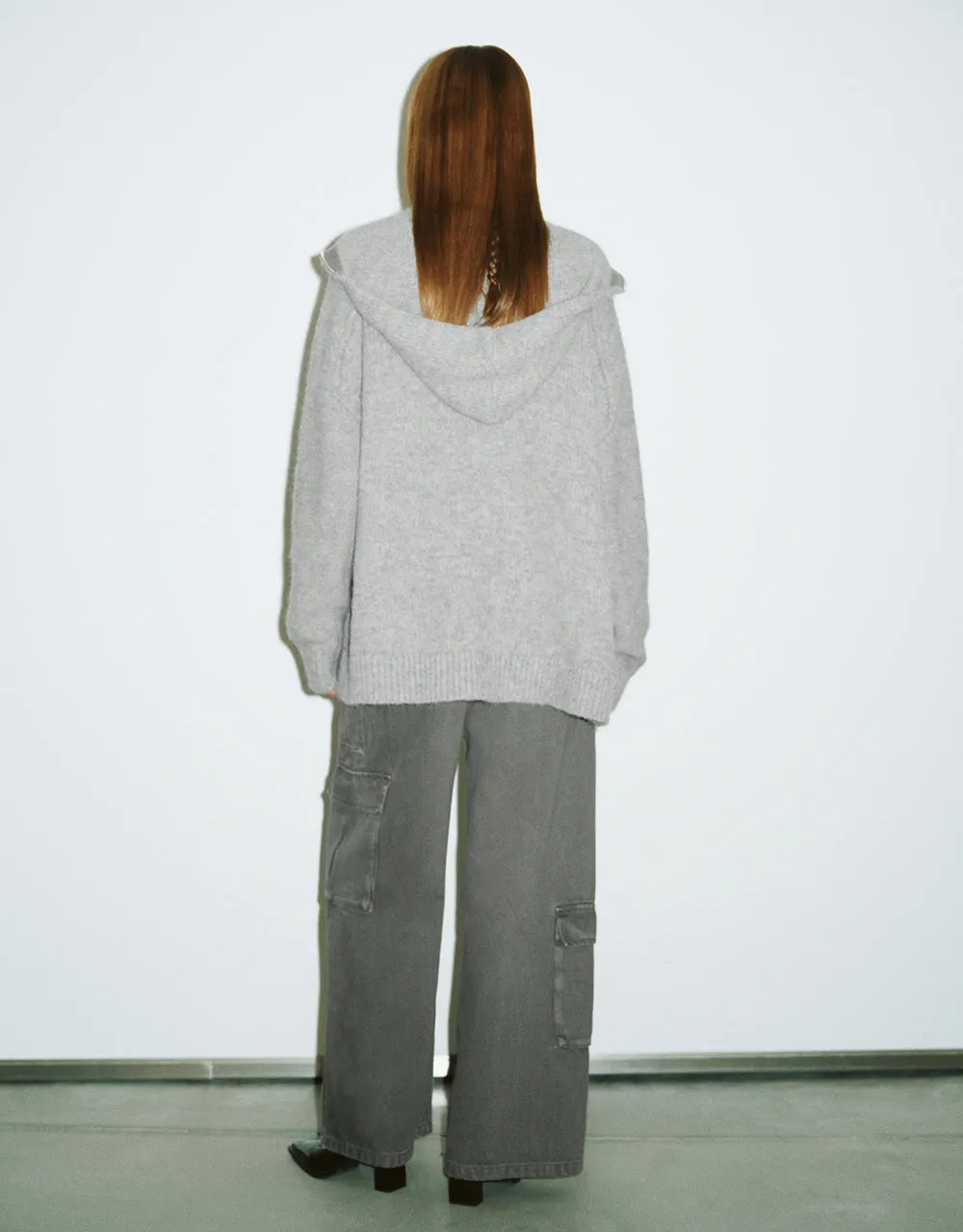 Zipper Front Hooded Knitted Cardigan sold by Urban Revivo product image thumbnail 5