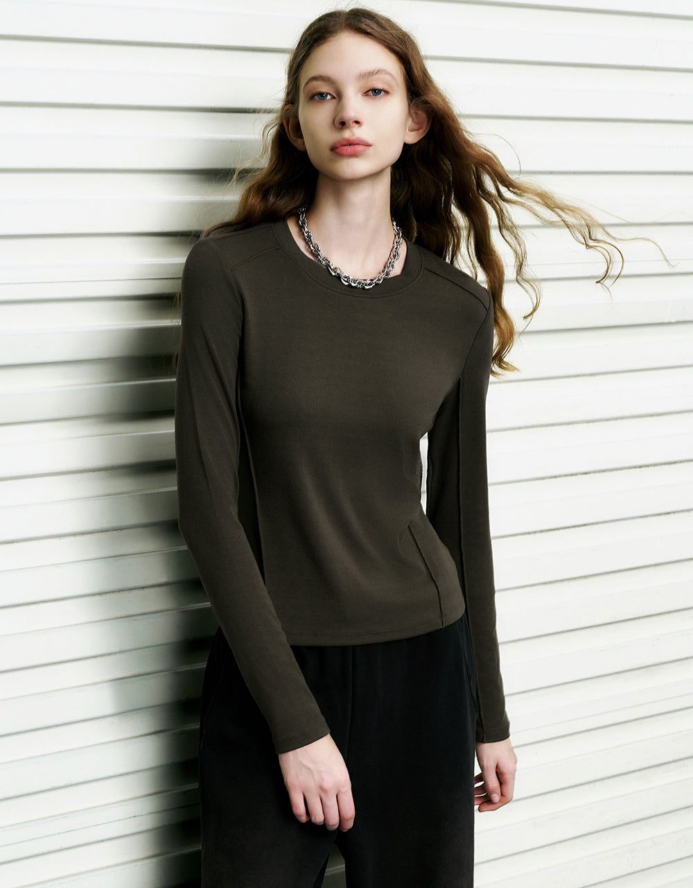 Crew Neck Skinny T-Shirt sold by Urban Revivo