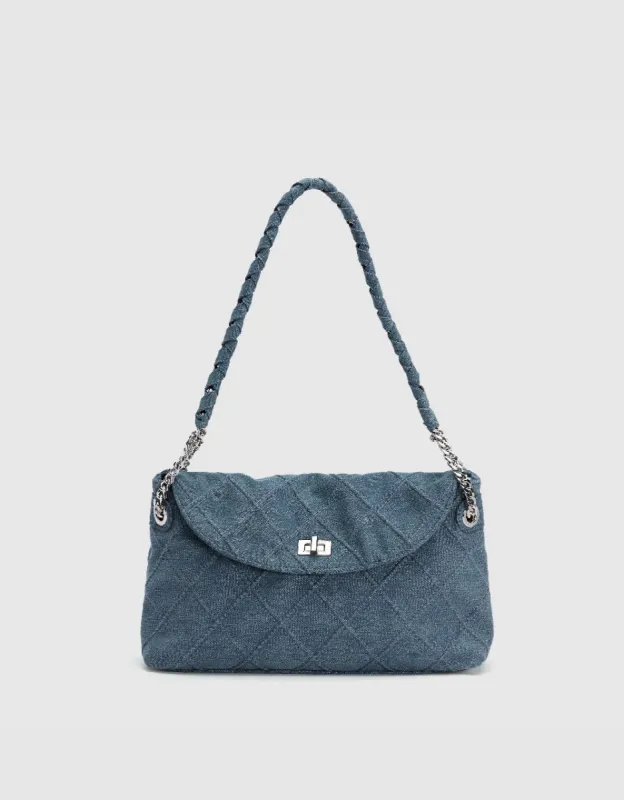 Quilted Denim Shoulder Bag sold by Urban Revivo