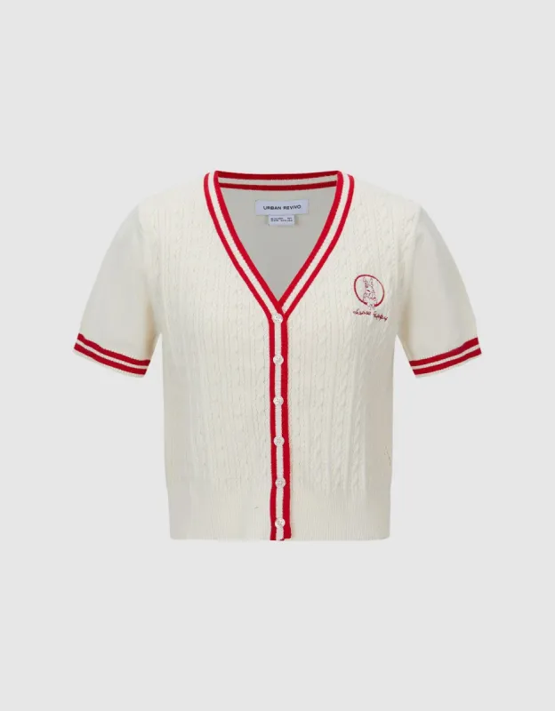 Skinny V-Neck Knitted Cardigan sold by Urban Revivo