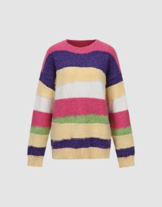 Striped Crew Neck Knitted T-Shirt sold by Urban Revivo