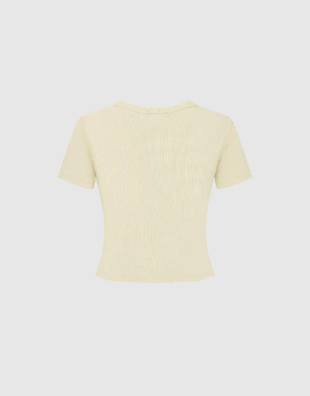 Printed Crew Neck Skinny Knitted T-Shirt sold by Urban Revivo product image thumbnail 5