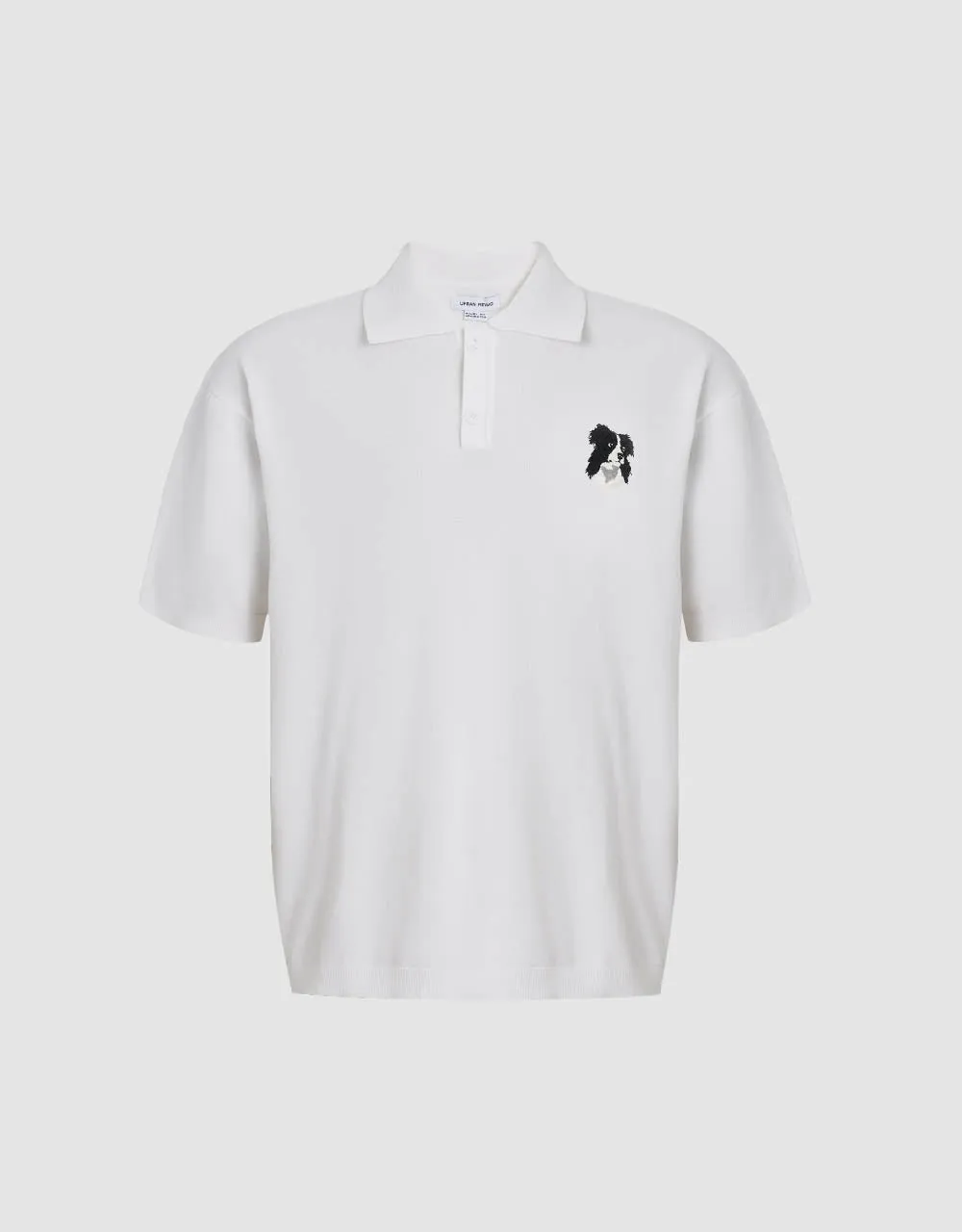 Button Half Placket Embossed Knitted T-Shirt sold by Urban Revivo