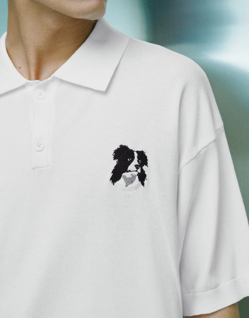 Button Half Placket Embossed Knitted T-Shirt sold by Urban Revivo product image thumbnail 4