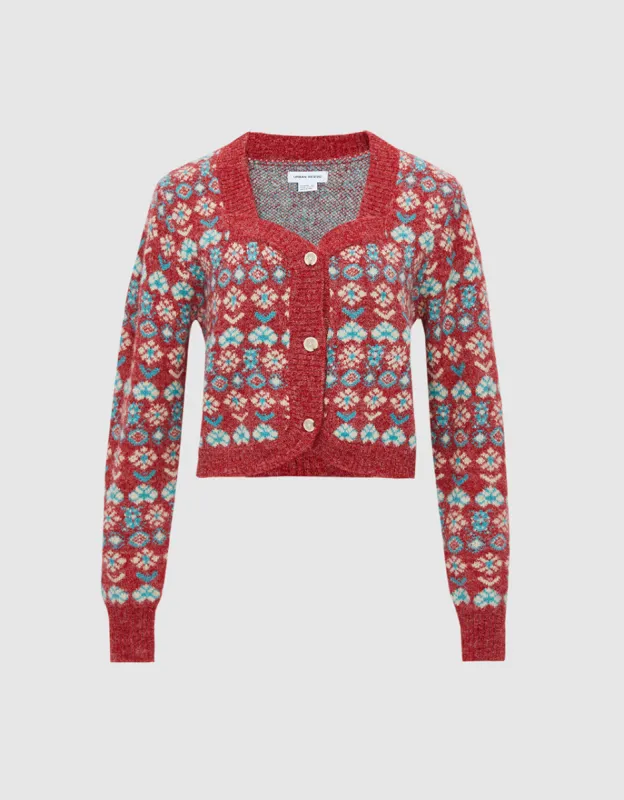 Floral Button Up Cardigan sold by Urban Revivo