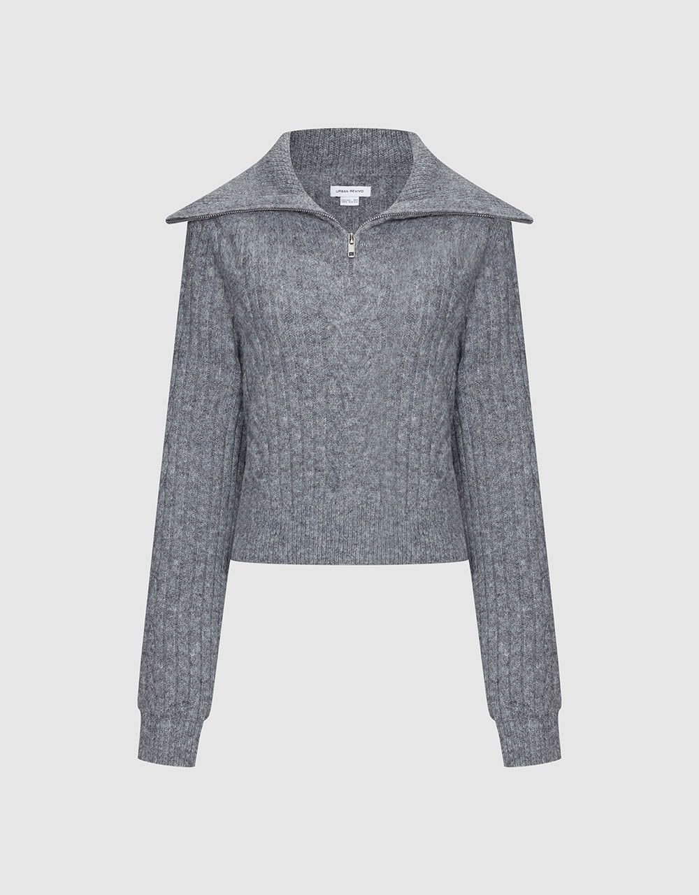 Zip Half Placket Sweater sold by Urban Revivo product image thumbnail 2