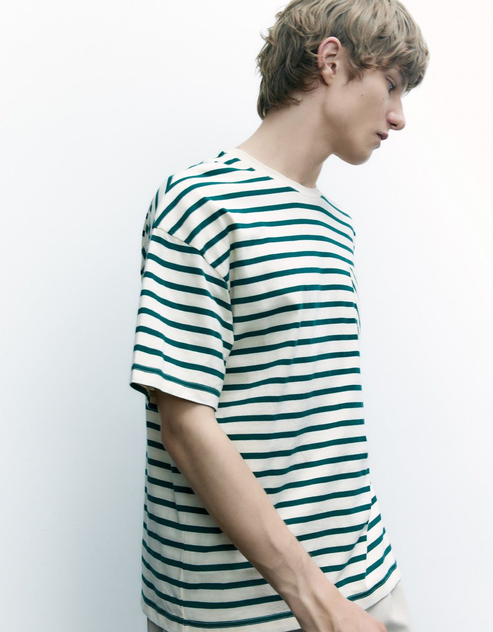 Striped Crew Neck T-Shirt sold by Urban Revivo product image thumbnail 3