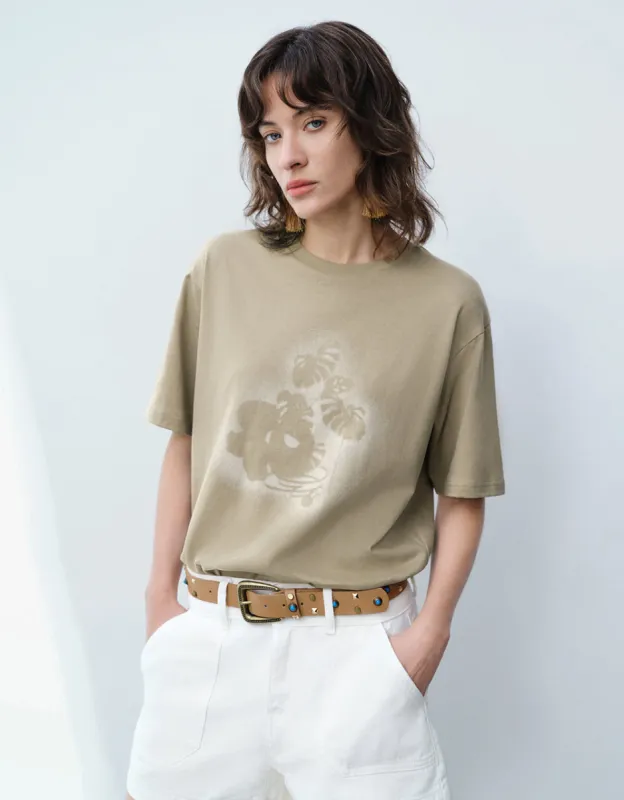 Crew Neck Straight T-Shirt sold by Urban Revivo