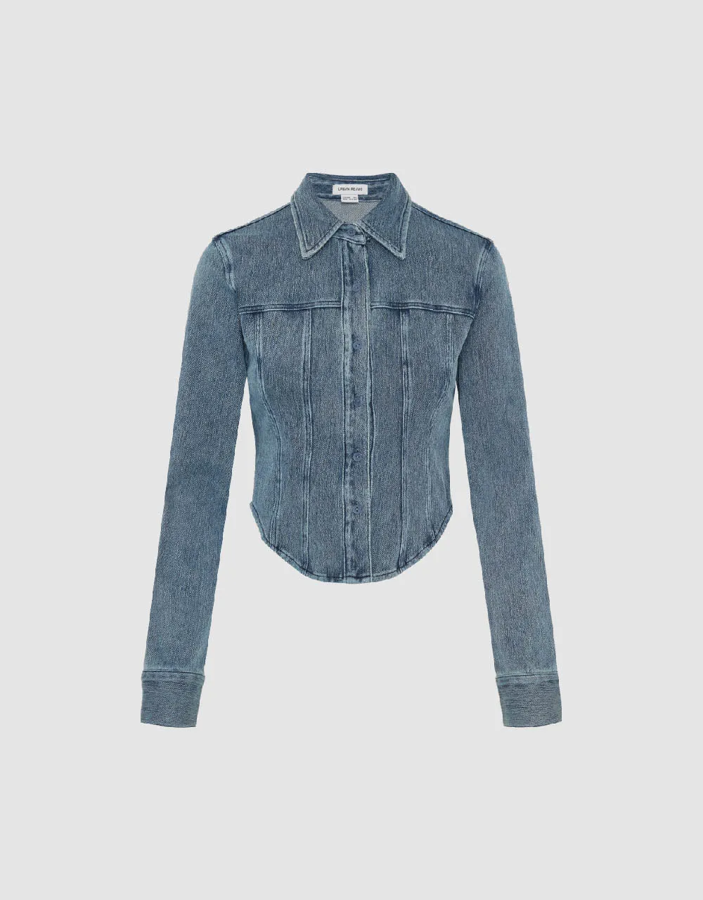 Button Up Skinny Denim Shirt sold by Urban Revivo product image thumbnail 2