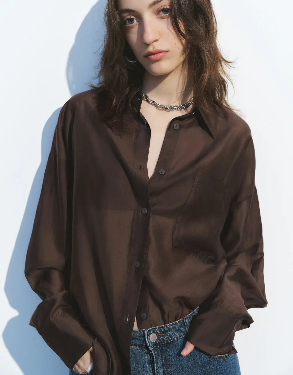 Button Up Straight Shirt sold by Urban Revivo product image thumbnail 5