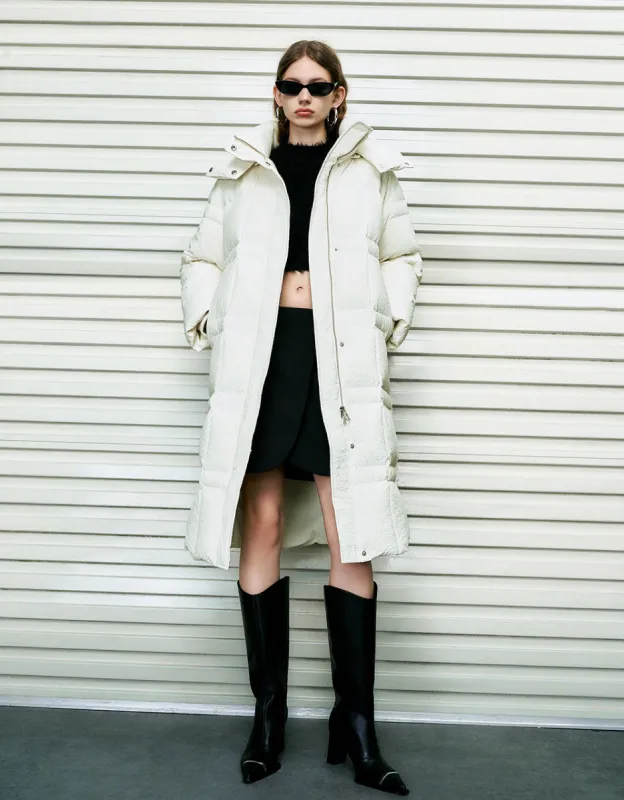 Straight Hooded Puffer Jacket sold by Urban Revivo