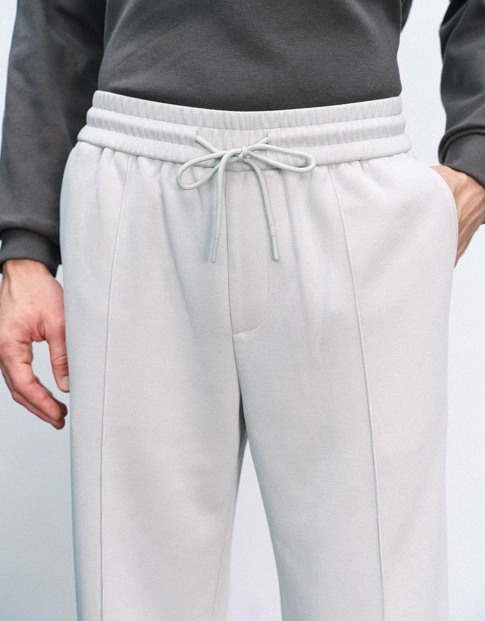 Drawstring Waist Knitted Straight Pants sold by Urban Revivo product image thumbnail 5