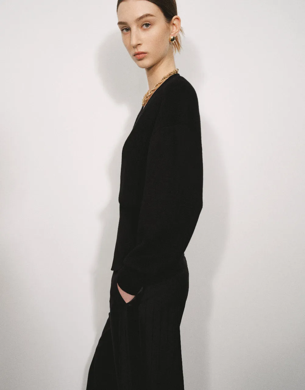 V-Neck Knitted Cardigan sold by Urban Revivo product image thumbnail 3