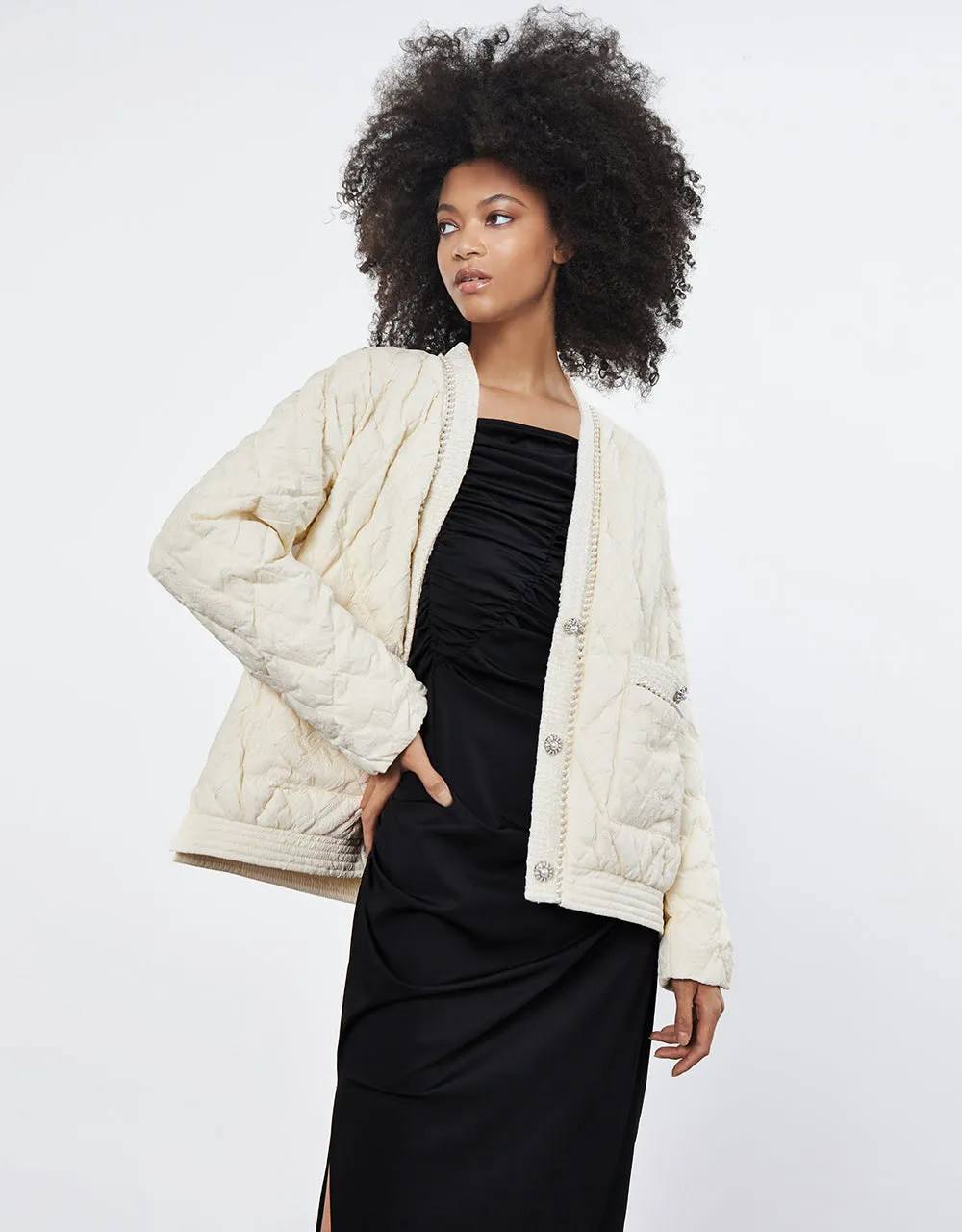 Sequined Quilted Jacket sold by Urban Revivo