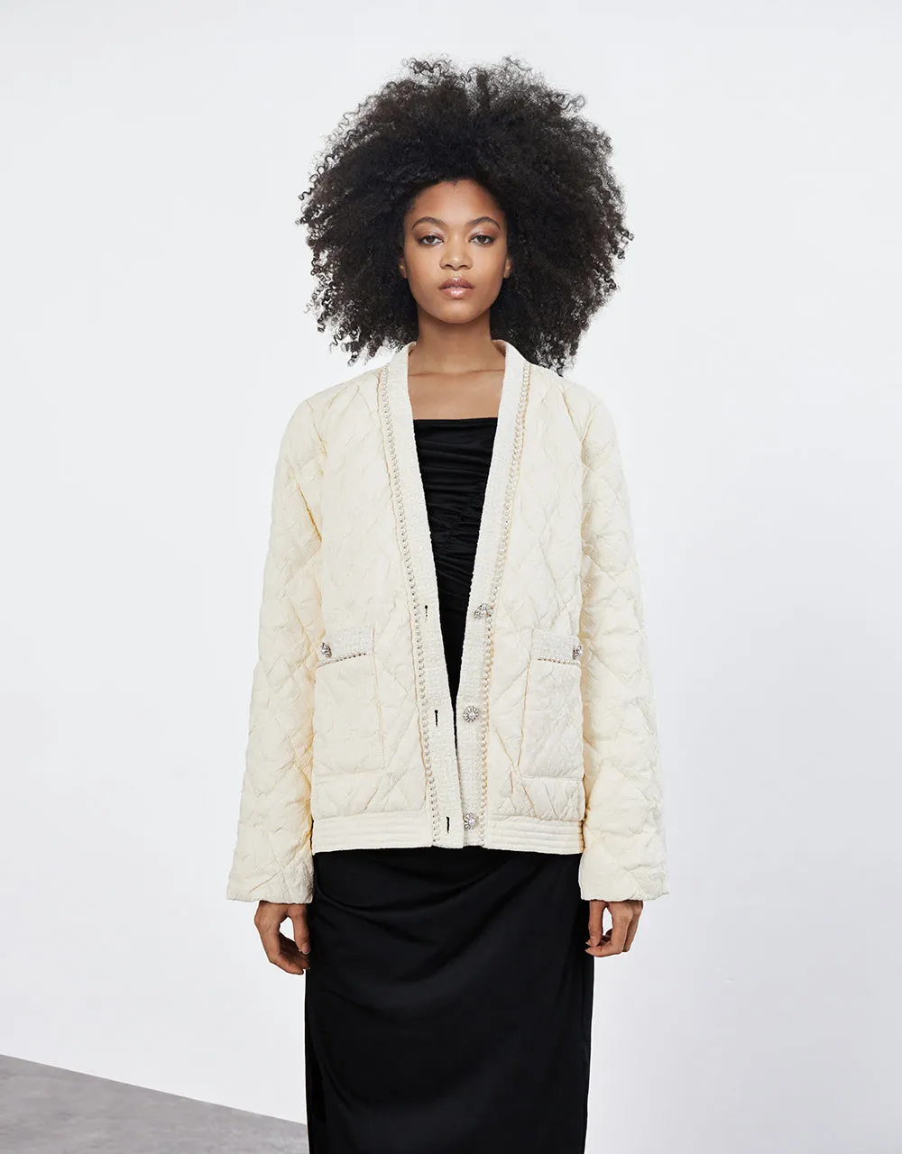 Sequined Quilted Jacket sold by Urban Revivo product image thumbnail 2