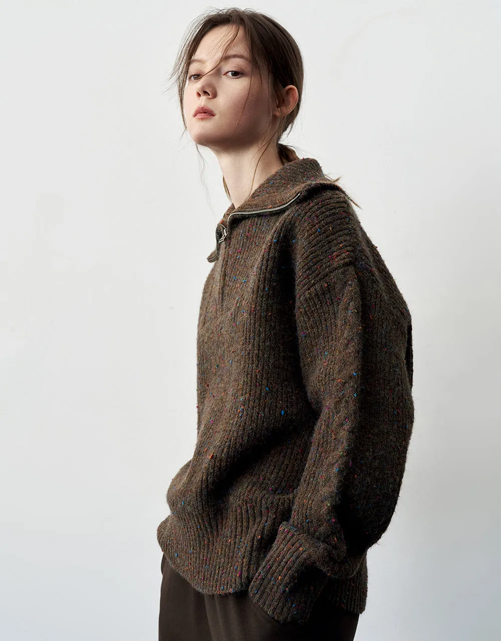 Zip Half Placket Oversized Sweater sold by Urban Revivo product image thumbnail 3