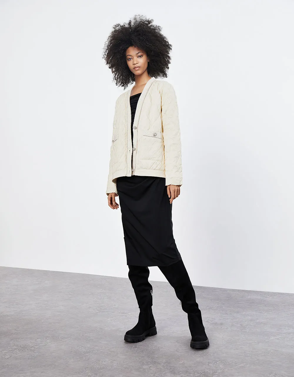 Sequined Quilted Jacket sold by Urban Revivo product image thumbnail 3