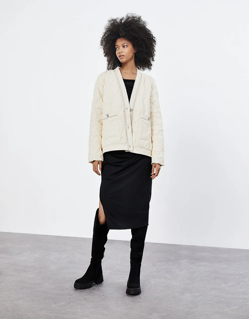 Sequined Quilted Jacket sold by Urban Revivo product image thumbnail 4