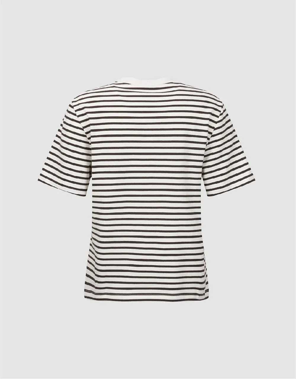 Striped Crew Neck Straight T-Shirt sold by Urban Revivo product image thumbnail 5